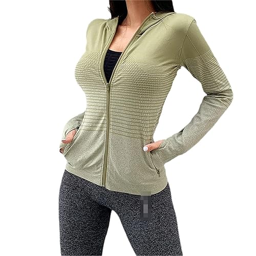 Sports Yoga Jacket Women's Workout Casual Hooded Zipper Stretch