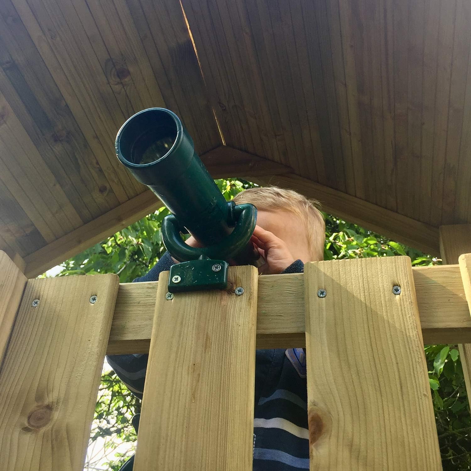 Garden Games Toy Telescope for Children's Climbing Frame or Playhouse (Green) with Fixing Kit - Image 3