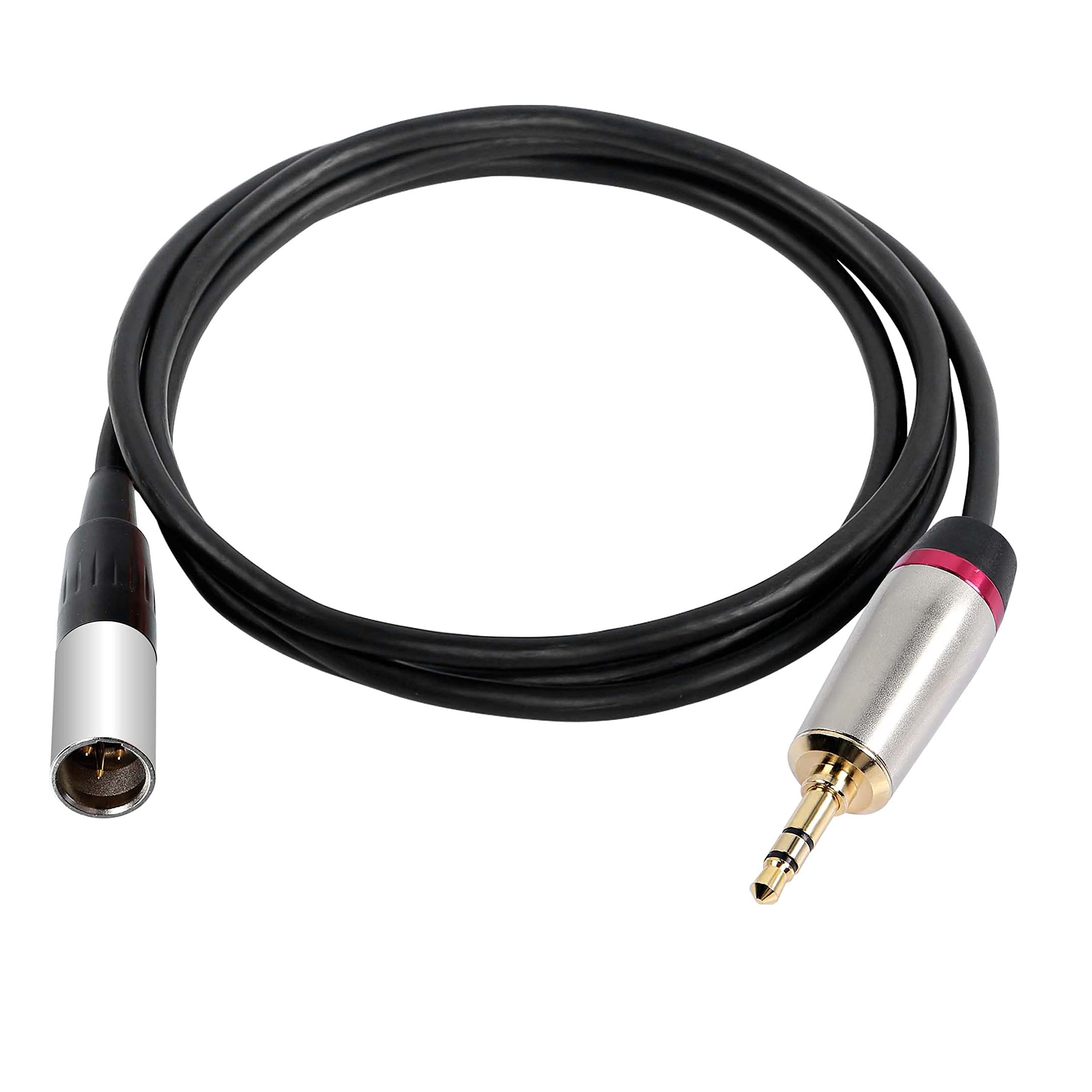 XMSJSIY 3.5mm 1/8 to Mini XLR Adapter Cable, 1/8 inch TRS tereo Audio to Mini XLR 3 Pin Male Converter Cable-1m