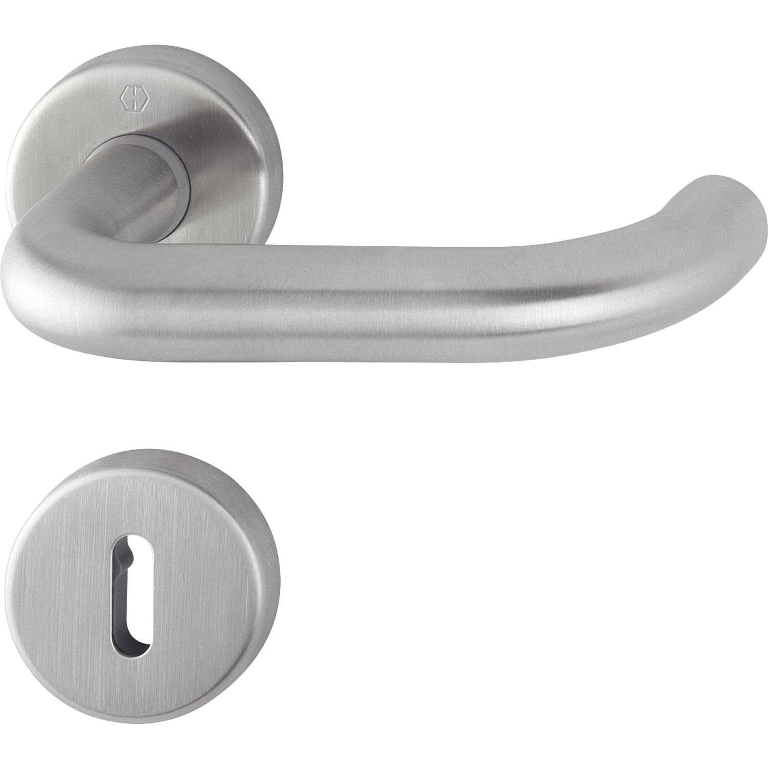 Hoppe Paris Door Handle Set with Rosette BB Deadlock – Satin Stainless Steel 3286307