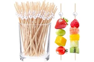 300 Pcs Cocktail Picks, 4.7 Inch Toothpicks for Appetizers, Bamboo Cocktail Sticks Skewers for Drinks, Desserts, Charcuterie,
