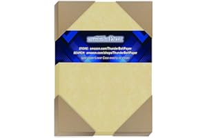 THUNDERBOLT PAPER 200 Gold Parchment 65lb Cover Weight Paper - 4" X 6" (4X6 Inches) Photo|Card|Frame Size - Printable Cardstock Colored Sheets Old Parchment Semblance