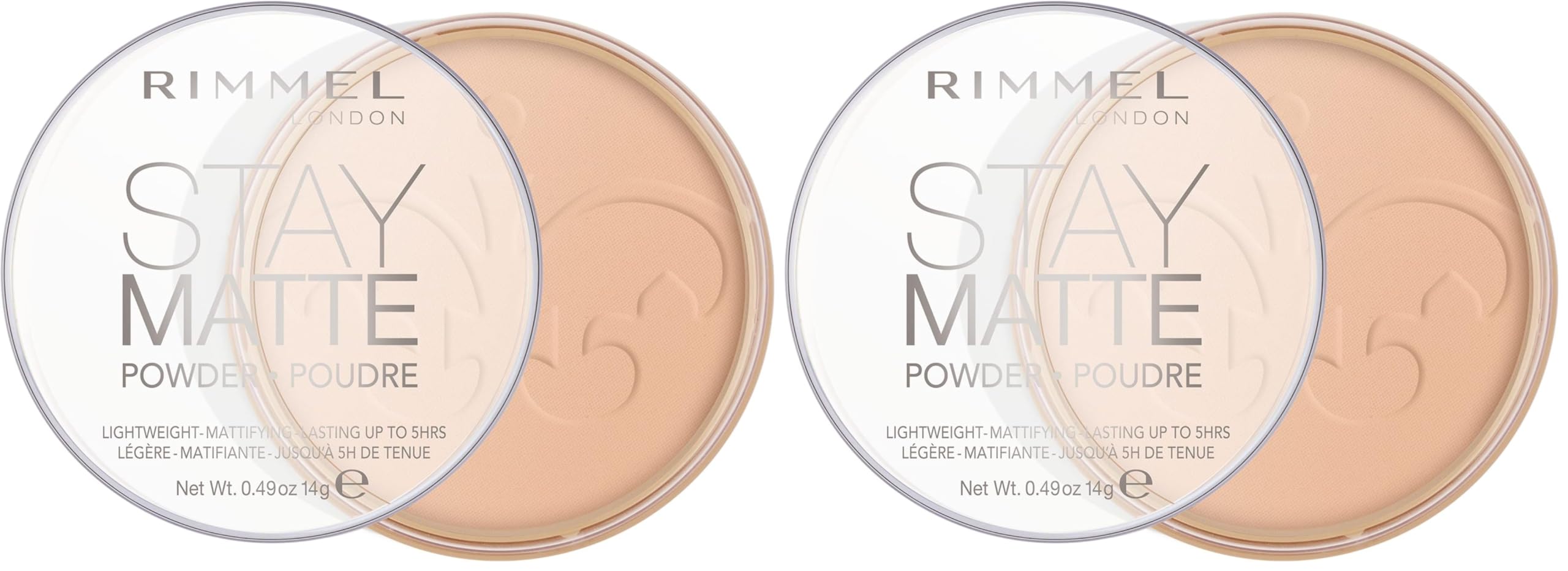 Rimmel Stay Matte Pressed Powder, Silky Beige, 14g (Pack of 2)