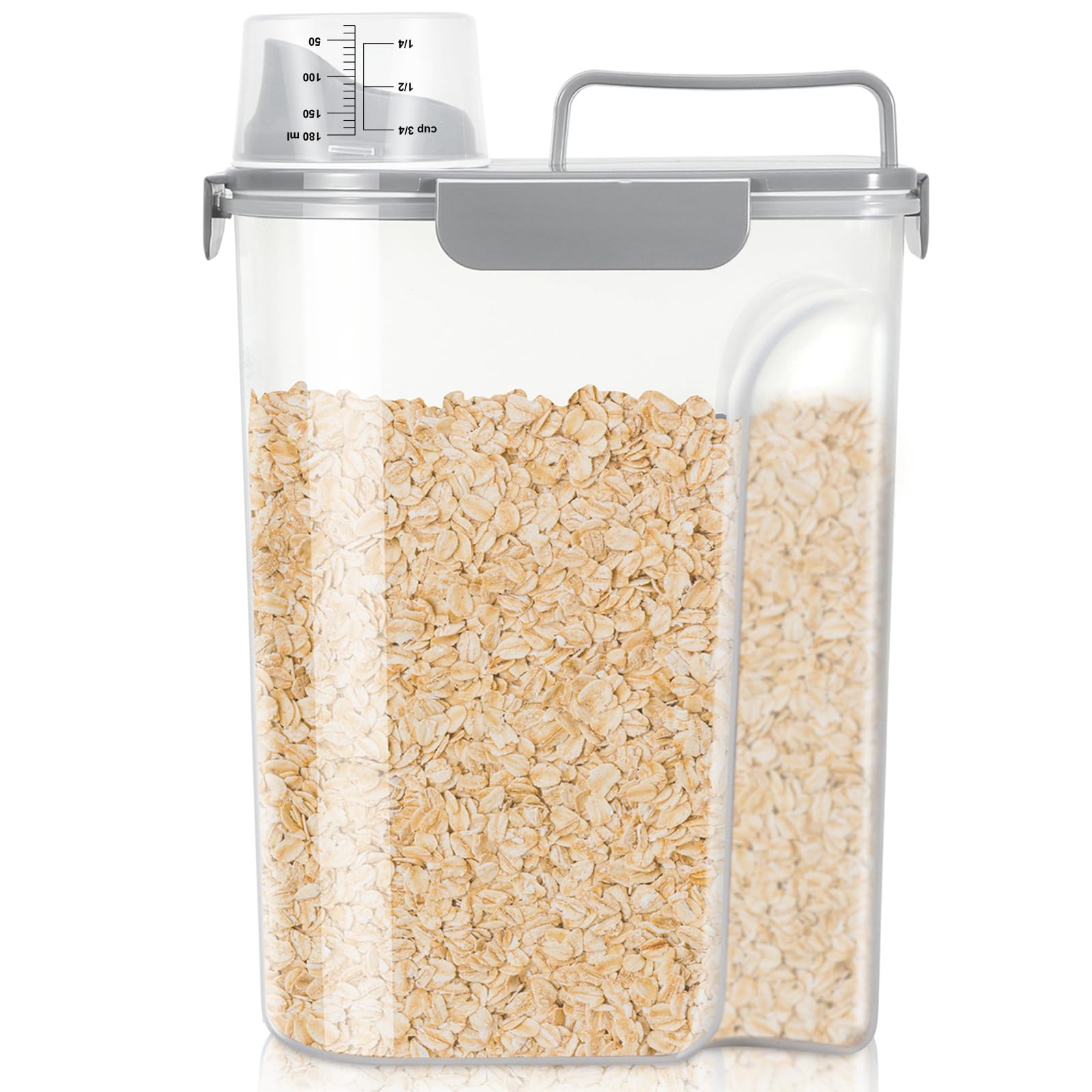 Photo 1 of ***(MISSING CUP)***TBMax Rice Container 10 Lbs, Cereal Container Oatmeal Storage, Airtight Food Dispenser with Easy-pouring Spout & Handy Cup for Flour Grain Beans, Pet Dog Cat Bird Food Storage Container