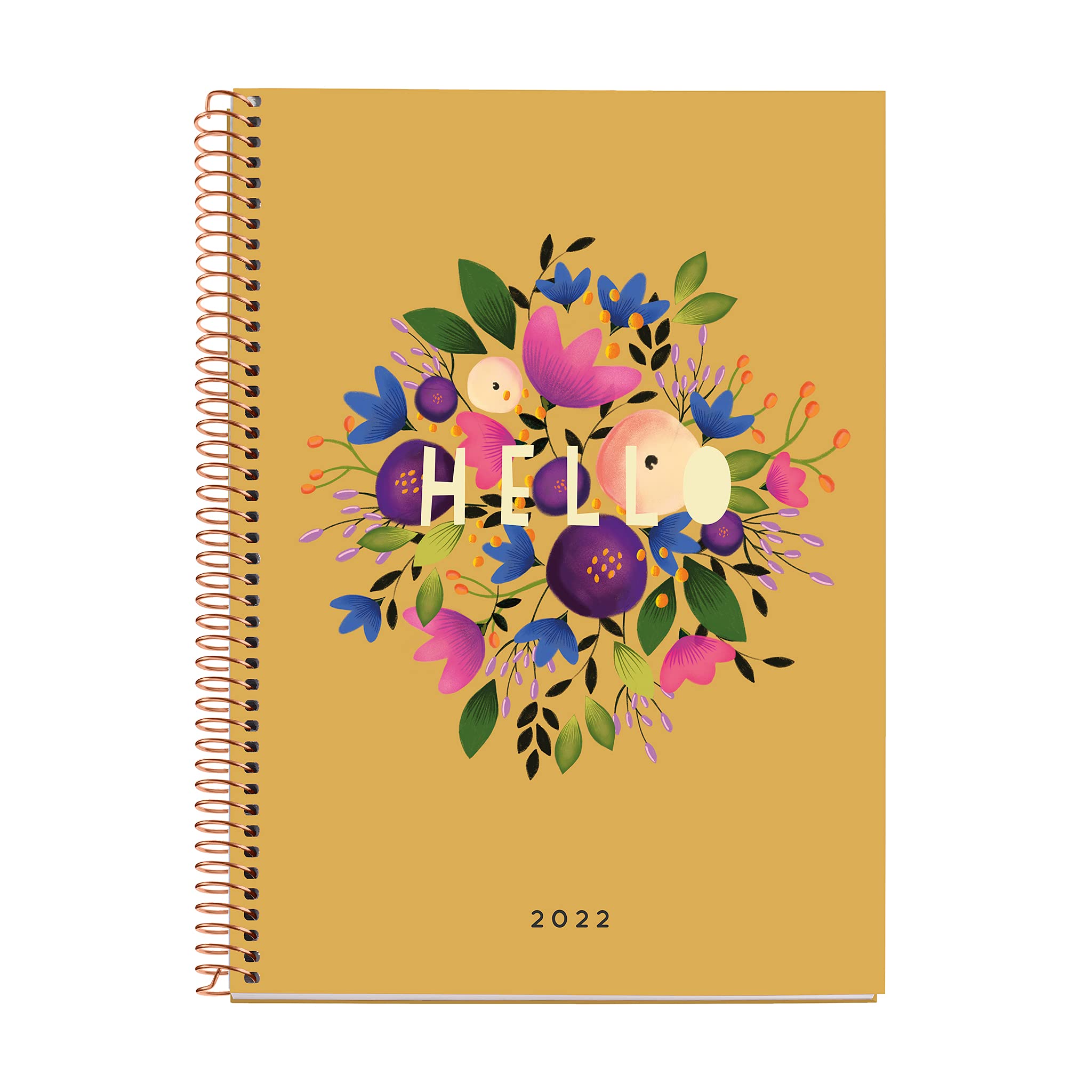 Miquelrius - Year Planner 2022 Natura - Day - Page - Plus Format 155 x 213 mm (approx. A5) - Hard Cover - Bouquet of Flowers - Spanish