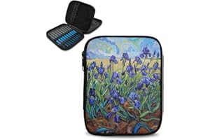 Vanideaoty Irise Crochet Hook Case Portable Crochet Hook Organizer Without Hooks and Accessories Crochet Storage for Airports and Parks