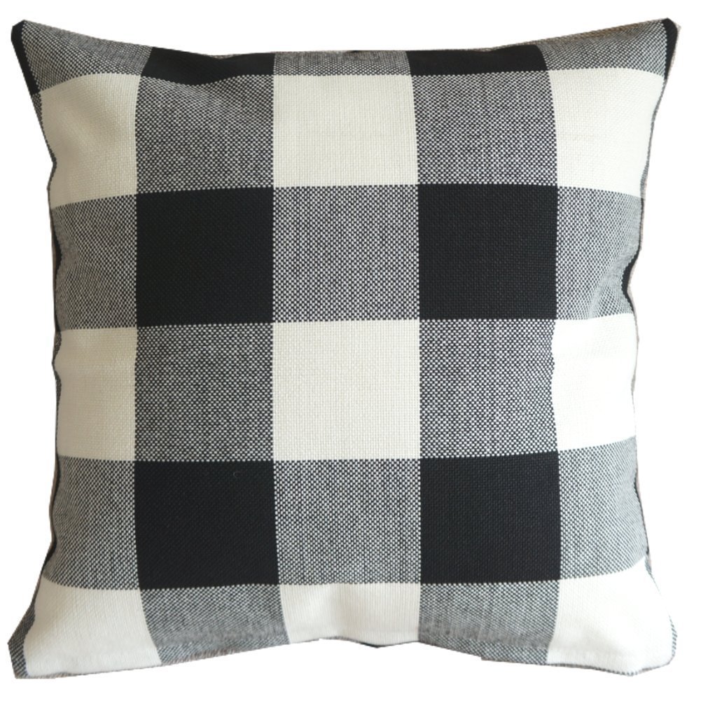 Cakcus Black White Checkers Plaids Throw Pillow Square Decorative