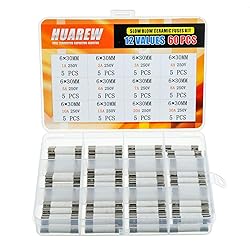 HUAREW 12 Values 60 Pcs 6 x 30 mm T 1A 2A 3A 4A 5A