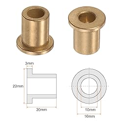 HARFINGTON 6pcs Flange Bearing Sleeve 10mm Bore