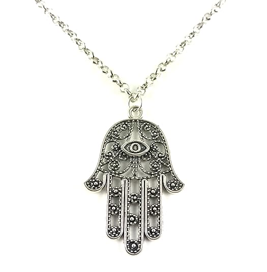 GD GOOD.designs EST. 2015 ® Damen - Halskette mit Hand der Fatima Anhänger (50cm lang) Kette Damen mit Hamsa Anhänger