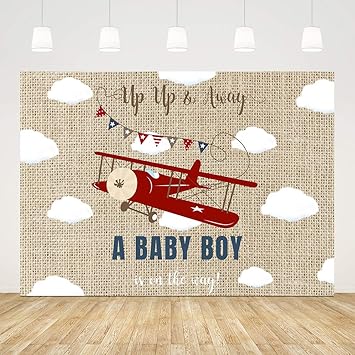 airplane baby shower backdrop