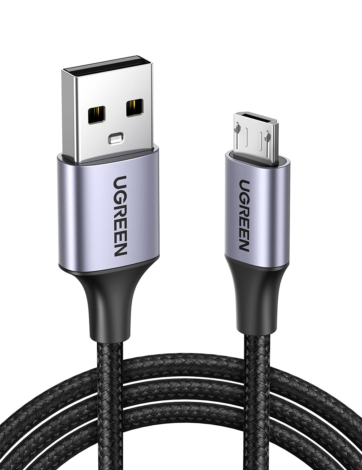 UGREEN Micro USB ケーブル 急速充電 Android ケーブル 高速データ転送 ナイロン編組み 10000回+の曲折テストSharp Aquos/Sony XperiaAsus/Galaxy 多機種対応 充電コード android スマホ 充電ケーブル マイクロusbケーブル (0.5m)商品画像