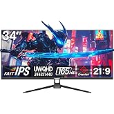 Gawfolk 34 inch Ultrawide Gaming Monitor, IPS Screen 165Hz UWQHD 3440x1440, Computer Monitor with FreeSync,Built-in Speaker