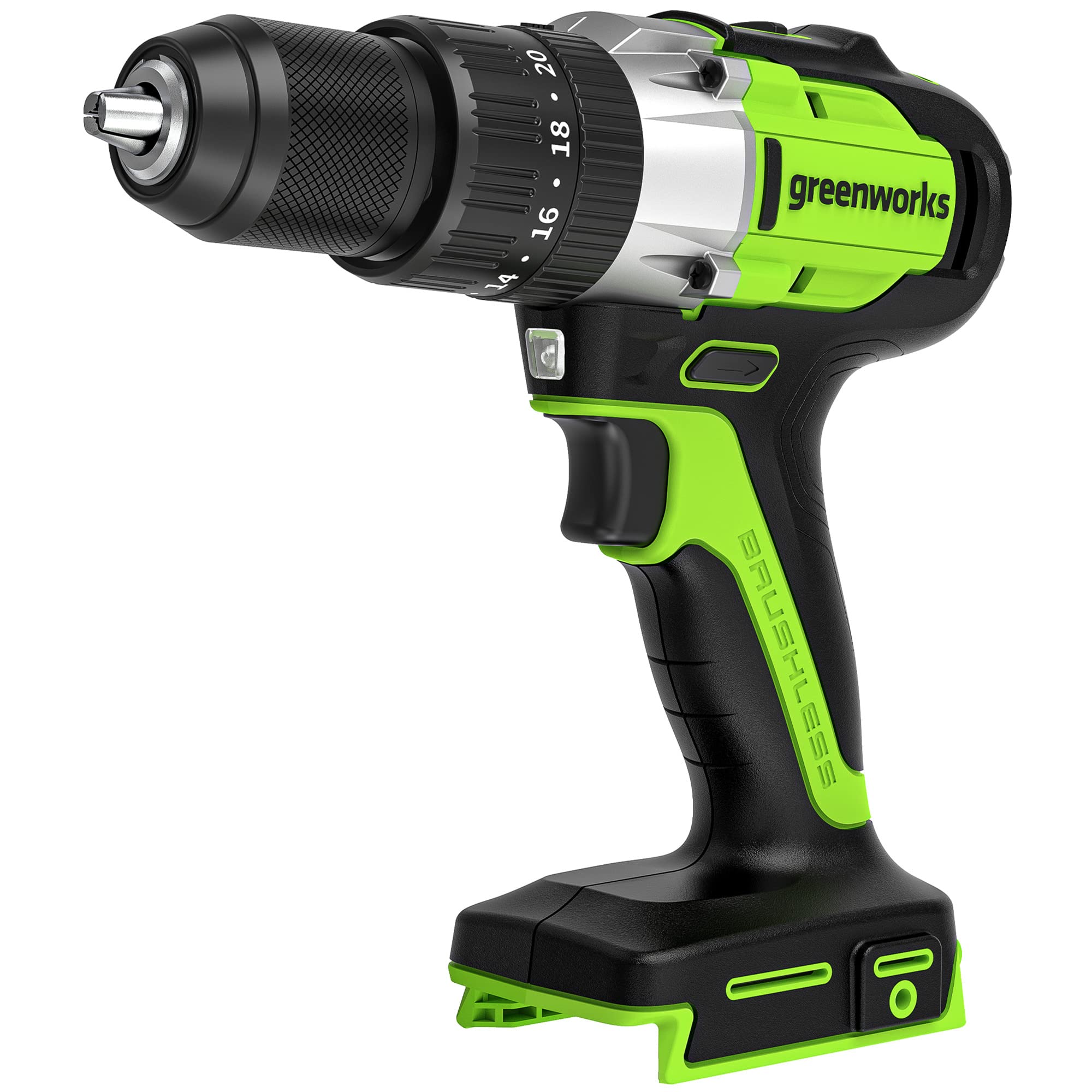 Greenworks 24V Brushless 1/2″ Hammer Drill (530 in-lbs.) Tool Only, DDG402