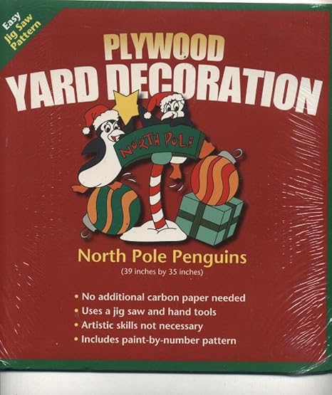Christmas Plywood Yard Decoration Pattern North Pole Penguins