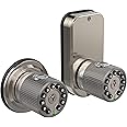 BOTHSTAR Double Sided Keyless Door Knob Lock with Fingerprint and Keypad, Smart Doorknob with Dual Cylinders for Exterior or Interior Door(Double Sided Fingerprint Satin Nickel)