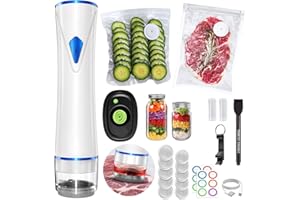 Vacuum Sealer Machine for Food Automatic Compact Vacuum Sealer Kit Handheld Food Sealer Saver with Visual Water Tank for Reus