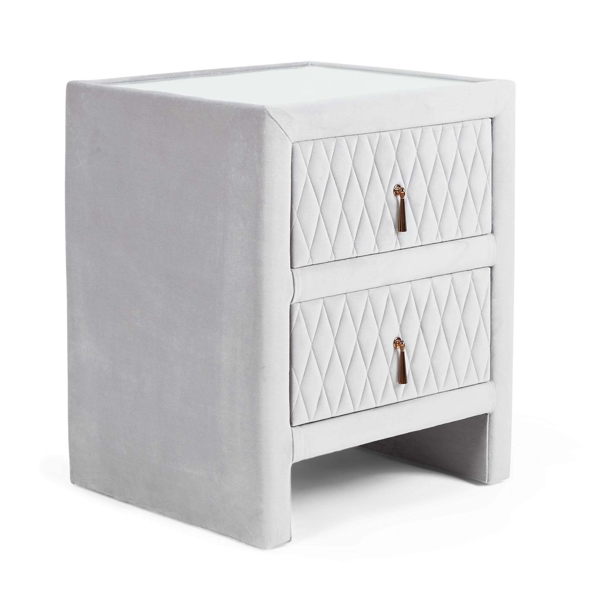 grey bedside table