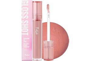 Kaja Lip Gloss - Gloss Shot | with Jojoba Oil, Tinted Shimmer, Hydrating, Non-sticky, Juicy, Nude, Plumper Looking Lips, 02 Milk Tea, 0.14 Fl Oz