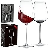 JBHO Hand Blown Italian Style Crystal Bordeaux Wine Glasses - Great Gift Packaging - Red Wine Glasses Lead-Free Premium Crystal Clear Glass - Set of 2-18 Ounce