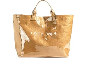 URAWOW Kraft Paper Tote Bags with PVC Surface for Women Top-handle Bag Vintage Clear Purses Handbag Satchel