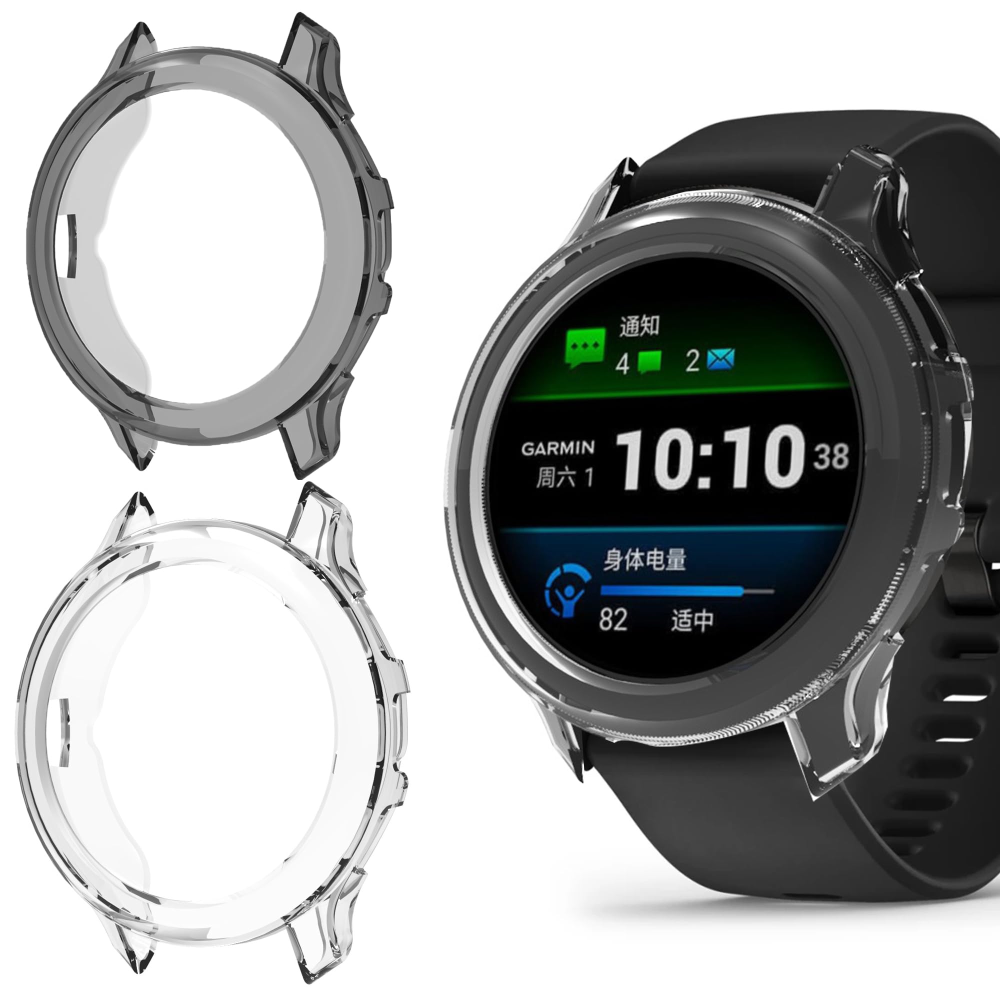 Compatible for Garmin Venu 3S Case, Blueshaweu Ultra Thin Soft TPU Protective Bumper Case Cover Compatible for Garmin Venu 3S 41mm / Venu 3 45mm Smartwatch (Venu 3S 41mm, 2 pack-B)