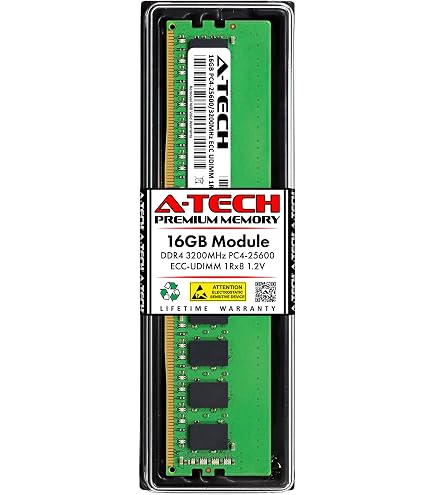 16GB 1Rx8 PC4-3200MHz PC4-25600E ECC UDIMM/1.2V 288-Pin ECC