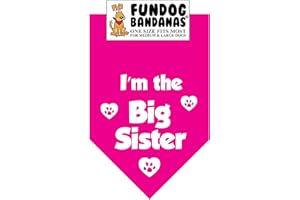 FUNDOG BANDANAS I'm The Big Sister! Dog Bandana (One Size Fits Most for Medium to Large Dogs)