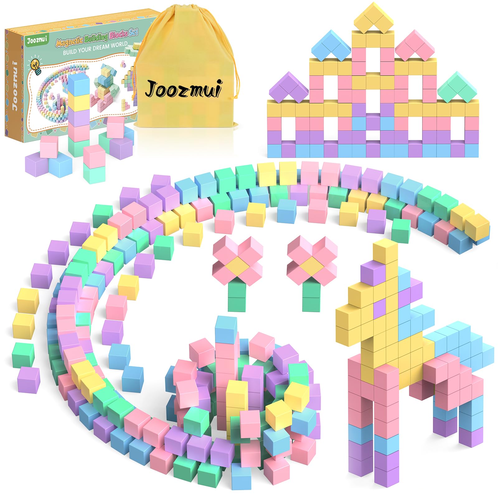 Joozmui Magnetic Building Blocks for Kids, 45 PCS Magnetic Blocks For Kids Boys Toys Age 3 4 5 6 7 8 Travel Construction Toys Gifts for Boys Girls Montessori Sensory Toys (0.98 Inch*0.98 Inch) — image 1