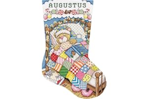 DESIGNWORKS INK Design Works Crafts Inc. Sleepy Bear Counted Cross Stitch Stocking Kit, White