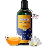 Meadowfoam Cold Pressed Oil - Natural Vitamin E, Phytosterols and Carotenoids. Deep Moisture Lock with Silky, Non-Greasy Finish for Face, Body &amp; Hair. Direct from Sustainable Oregon Farms