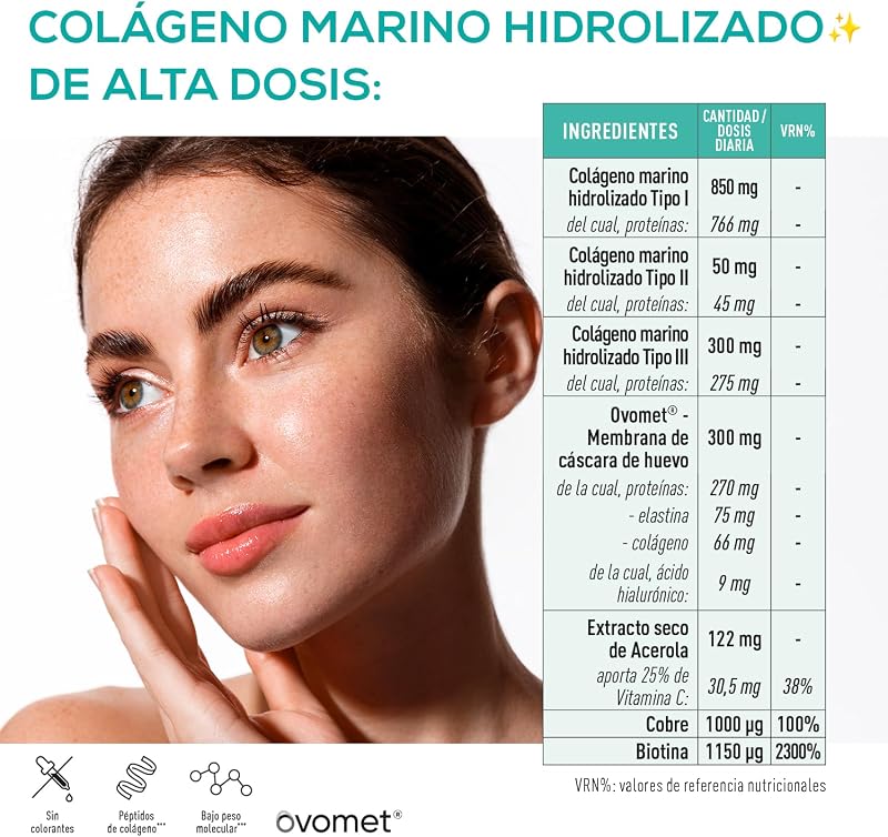 Complexo de Colagénio + Ácido Hialurónico, Vitamina C, Biotina, Magnésio