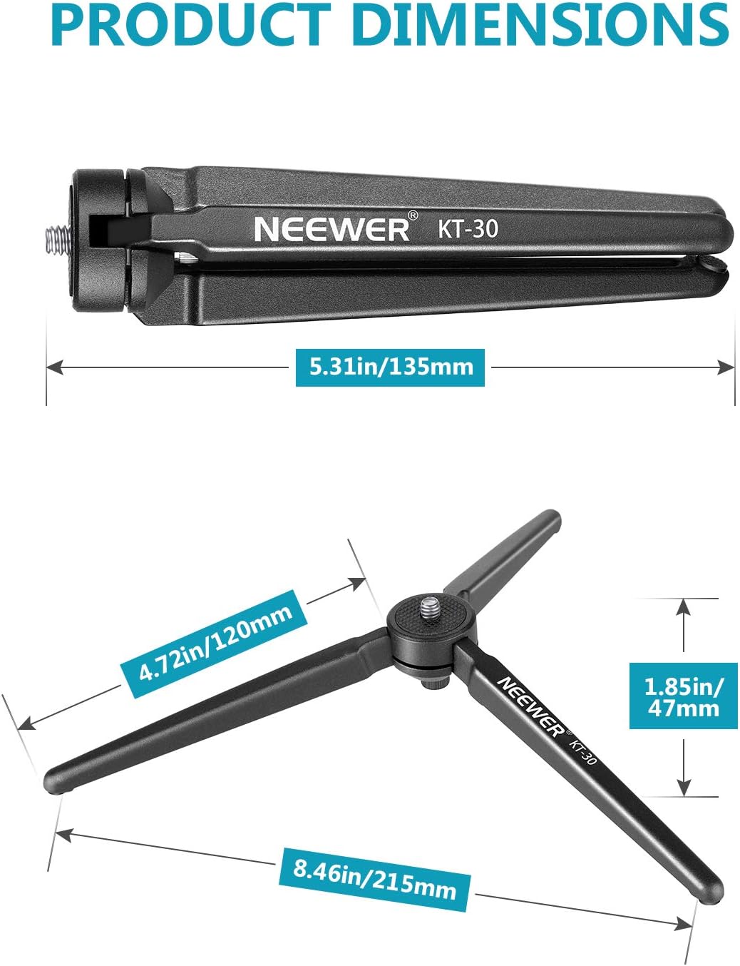 Neewer Metal Mini Tripod，Desktop Tabletop Stand Tripod for V5，Smooth 4，Crane Plus，Crane 2，OM 4，Osmo Mobile，Ronin-S，Vimble 2，iSteady Mobile Gimbal Handle Grip Stabilizer and Cameras，load up to 11lbs : Camera & Photo