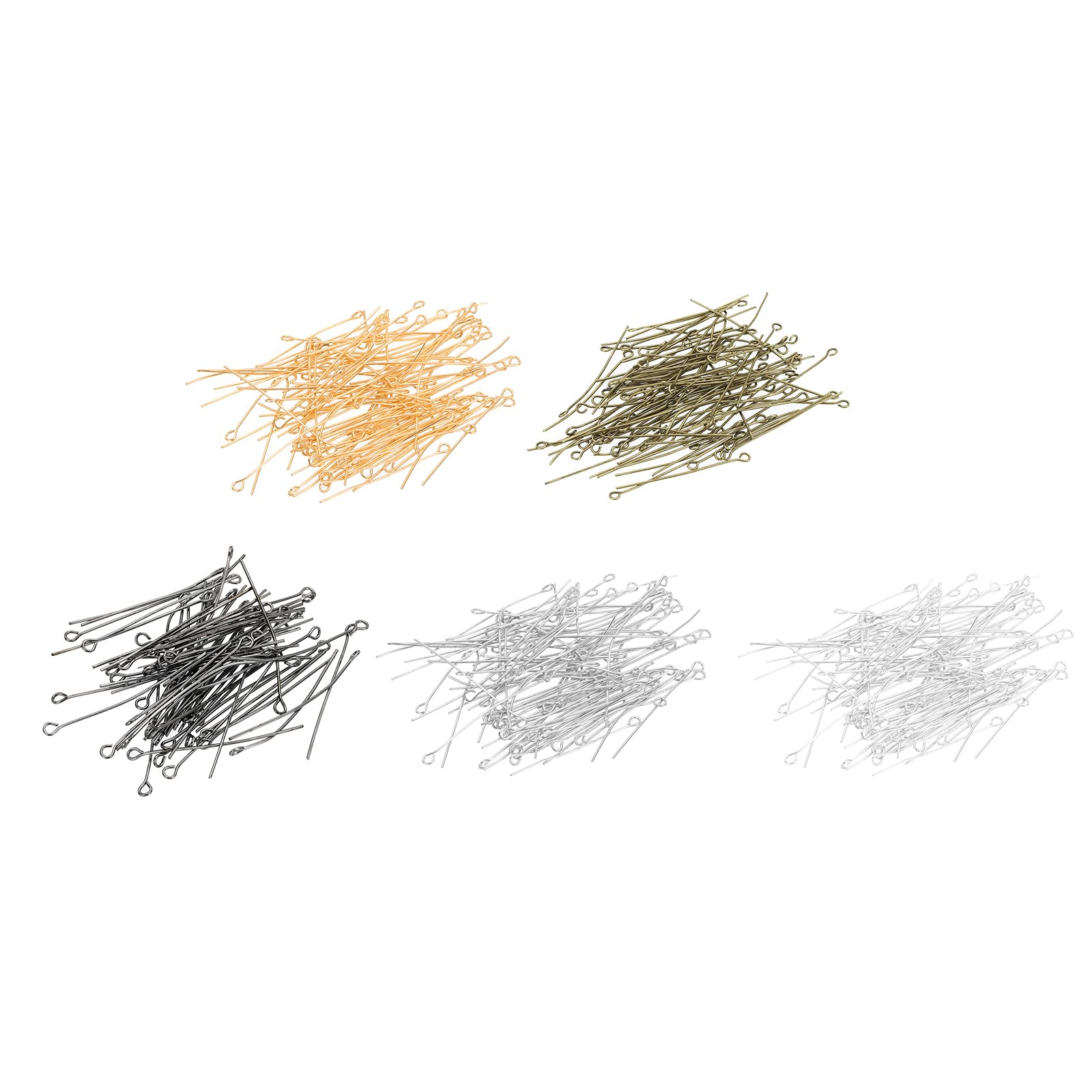 PATIKIL 40mm Open Eye Pins, 500Pcs 21 Gauge Metal Head Pins Needles Eye Pins for Jewelry Making Findings Earring Necklace Bracelet DIY Crafts, Multicolored