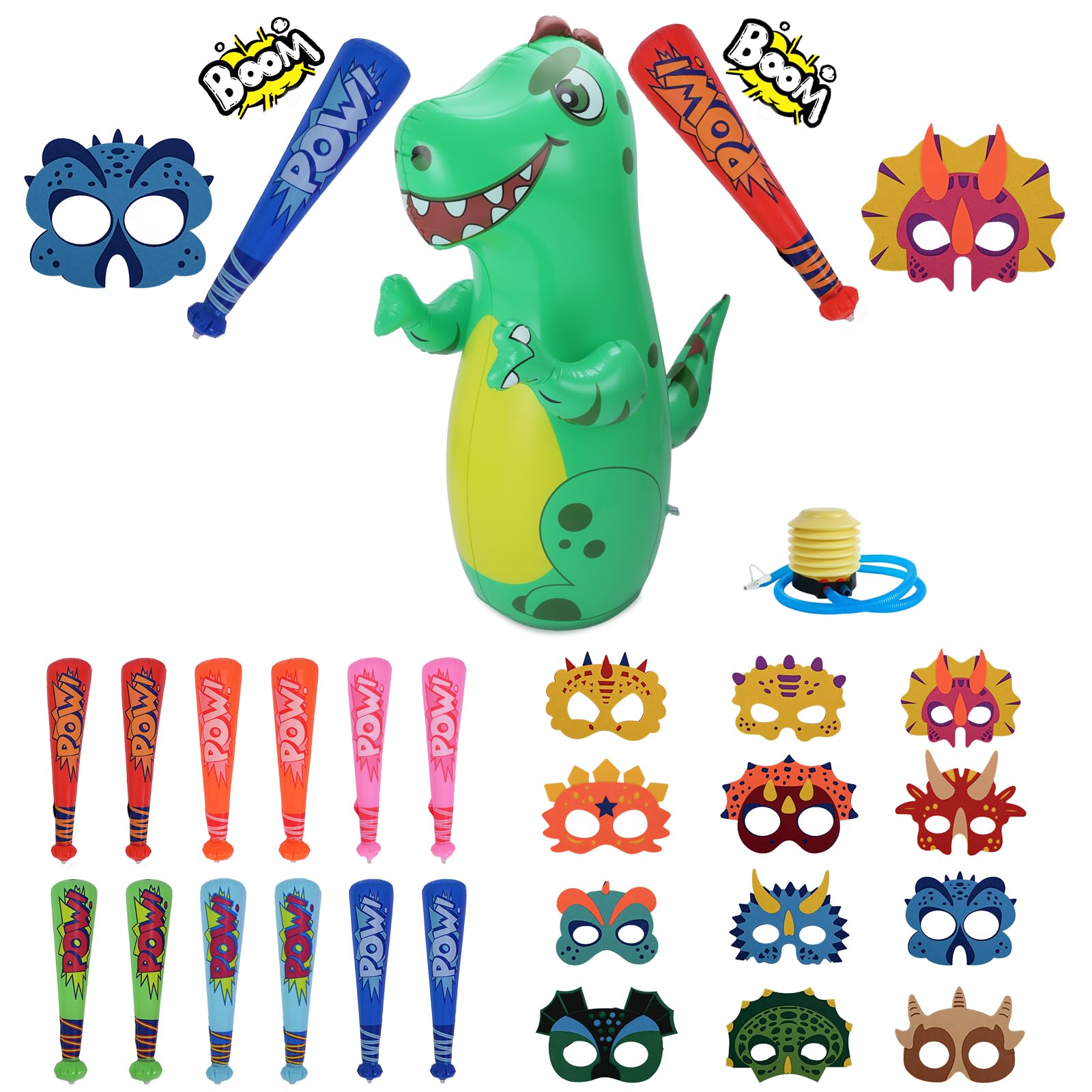 Photo 1 of tinywishlist Dinosaur Party Favors for Kids,Dino Birthday Supplies,Dino Themed Party Decorations,Inflatable Dinosaur Games for Child Birthday Cosplay Costume Accessories