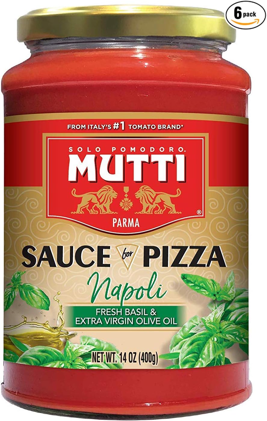 Mutti — 14 oz. 6 Pack of Sauce for Pizza - Napoli (Fresh Basil & Extra Virgin Olive Oil) from Italy’s #1 Tomato Brand. Authentic Italian recipes crafted with the highest quality ingredients.