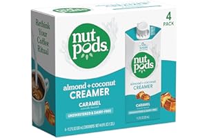 nutpods Caramel Coffee Creamer - Unsweetened Non Dairy Creamer Made from Almonds and Coconuts - Keto Creamer, Whole30, Gluten Free, Non-GMO, Vegan, Sugar Free, Kosher (4-Pack)