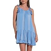 ELAN Women's Ruffled Tie Straps Mini Dress