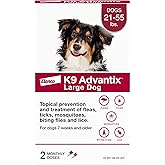 K9 Advantix Flea, Tick &amp; Mosquito Prevention for Dogs 21-55 lbs. | Flea Drops for Large Dogs | Apply Monthly | 2 Treatments