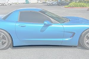 EXTREME ONLINE STORE Replacement for 1997-2004 Chevrolet Corvette C5 All Models | ZR1 Extended Style Side Skirts Rocker Panel Extension Pair (ABS Plastic - Painted Glossy Black)