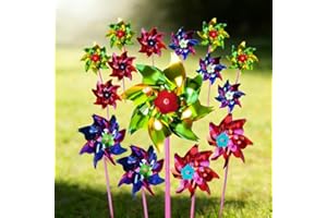 50Pcs Plastic Colorful Pinwheel Mixed Color Party Pinwheels DIY Lawn Windmill Decorative Wind Spinners for Garden Yard Decor 