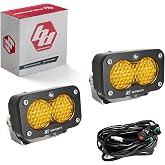Baja Designs S2 Sport Black LED Light Pod Pair - 2PCS LED with Wiring Harness (Work/Scene; Amber)