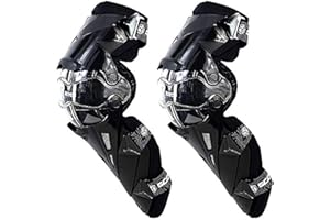 Scoyco Racing Knee Guards,PP PE Hard Collision Avoidance Crashproof Rotatable for Moto/ATV/BMX K12 (Black)
