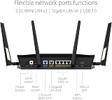 ASUS RT-AX88U Pro AX6000 Dual Band WiFi 6 Gaming Router Dual 2.5G Ports AiMesh view 5