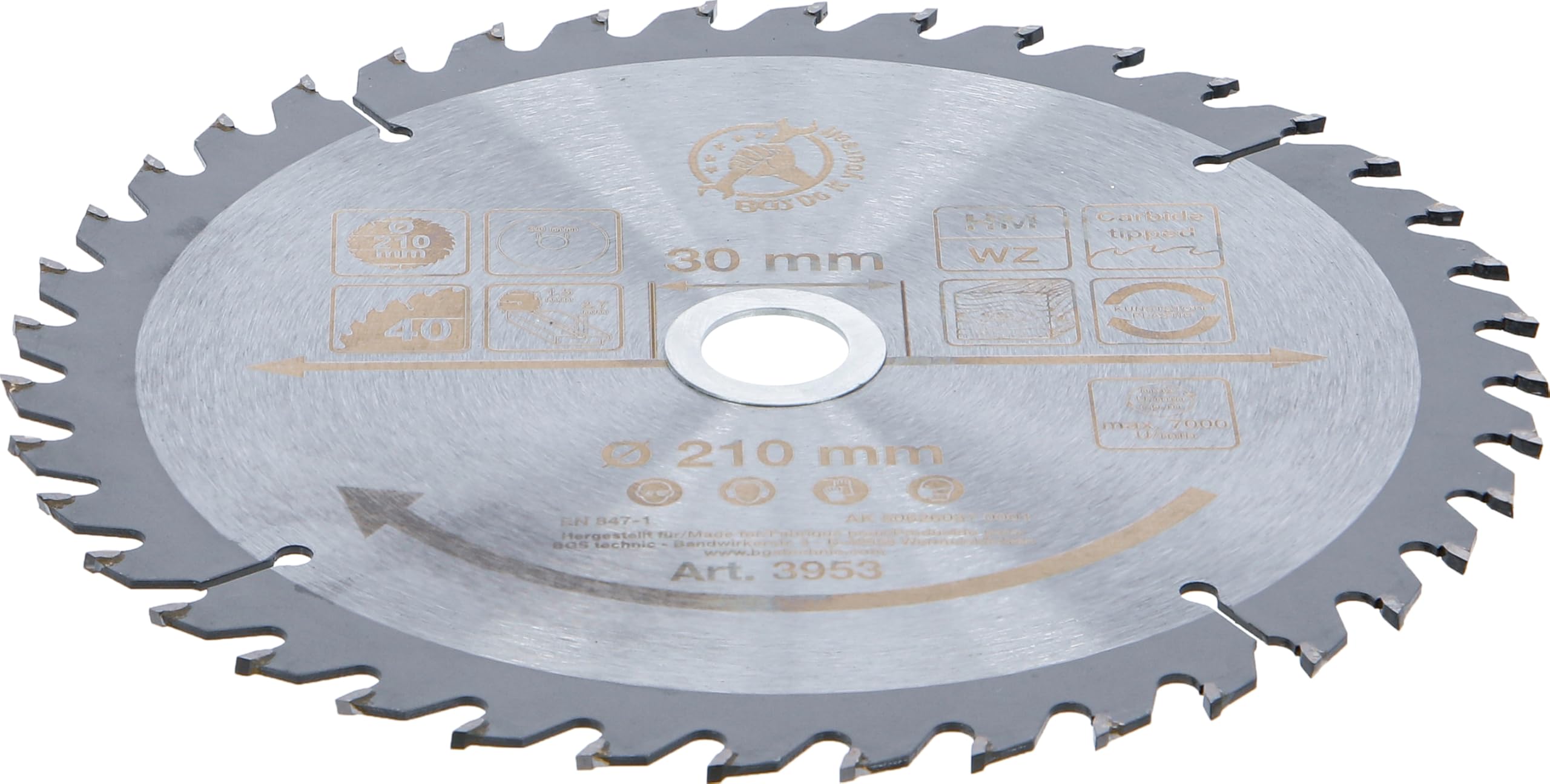 BGS Diy 3953 | Carbide Tipped Circular Saw Blade | Ø 210 x 30 x 2.6 mm | 40 teeth