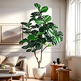 Tall Artificial Trees Large Faux Fiddle Leaf fig Tree with Pot Indoor Outdoor Realistic Floor Fake plantas for Home Living Room Office Porch Outside Patio arboles para decoracion Housewarming Gift