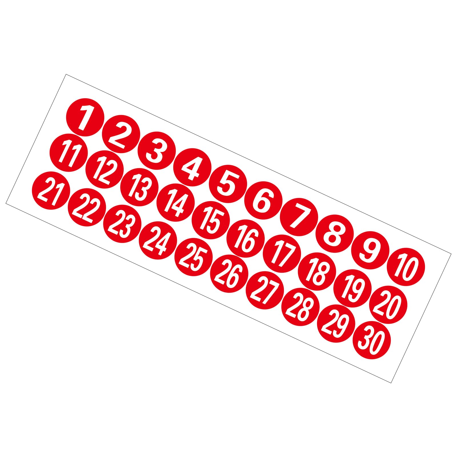 Photo 1 of 1-30 Circle Number Stickers, 1 Inch Consecutive Number Stickers, Red Circle Numbered Vinyl Sticker, Numbers Inventory Sticker for Inventory Classification, Adhesive Decal for Organizing, Box and Bin