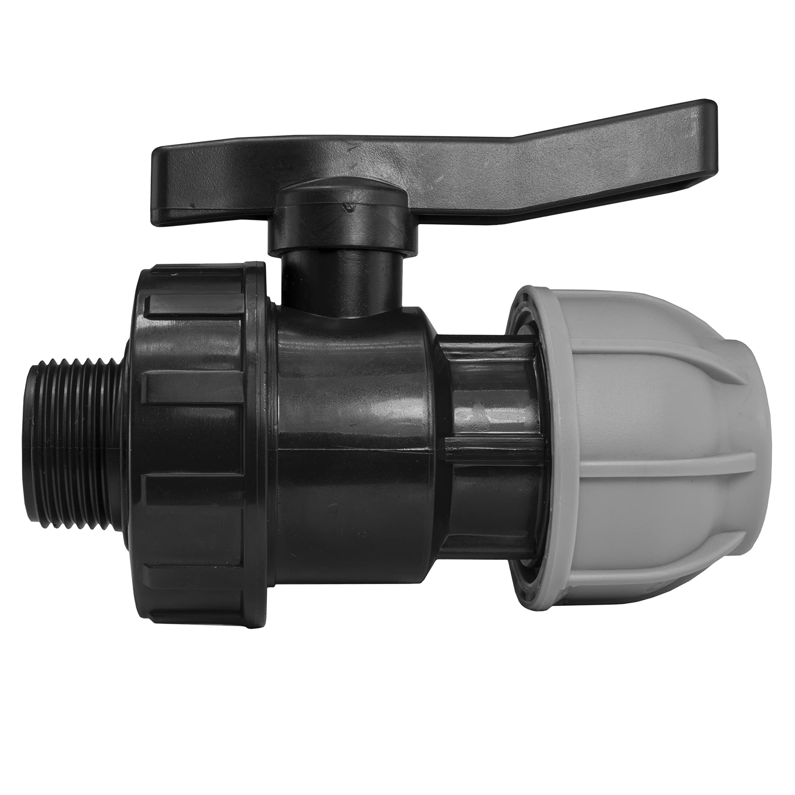 MDPE Water Supply Pipe Compression Flow valves-Male/Female bsp Thread Removable Handle for Safety-Ideal for Irrigation Systems (32mm Compression - 1" bsp Male) — image 1
