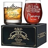 New Parents Pregnancy Whiskey Glass Set Gift, Mommy and Daddy To Be Gifts - Baby Shower, Mommy Daddy 2026 Glass Set, Pregnancy Announcement, Funny Gift for Christmas Birthday Daily Use -129
