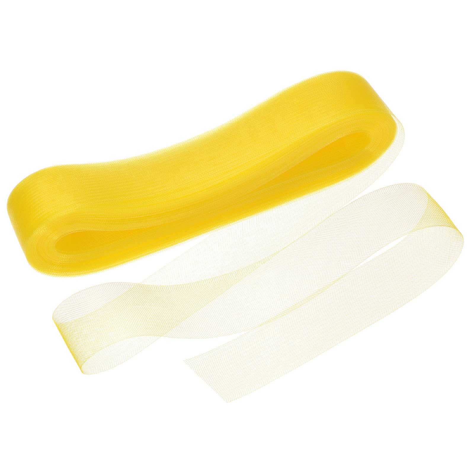 M METERXITY Stiff Horsehair Braid 2 Inch Wide 50 Yards Soft Polyester Horsehair Braid Roll for Wedding Dress/Dance Formal Dress Accessories/Skirt Boning Sewing Shaping [Yellow]